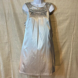 Alexia Admor Sliver Backless Dress with Beaded Neckline